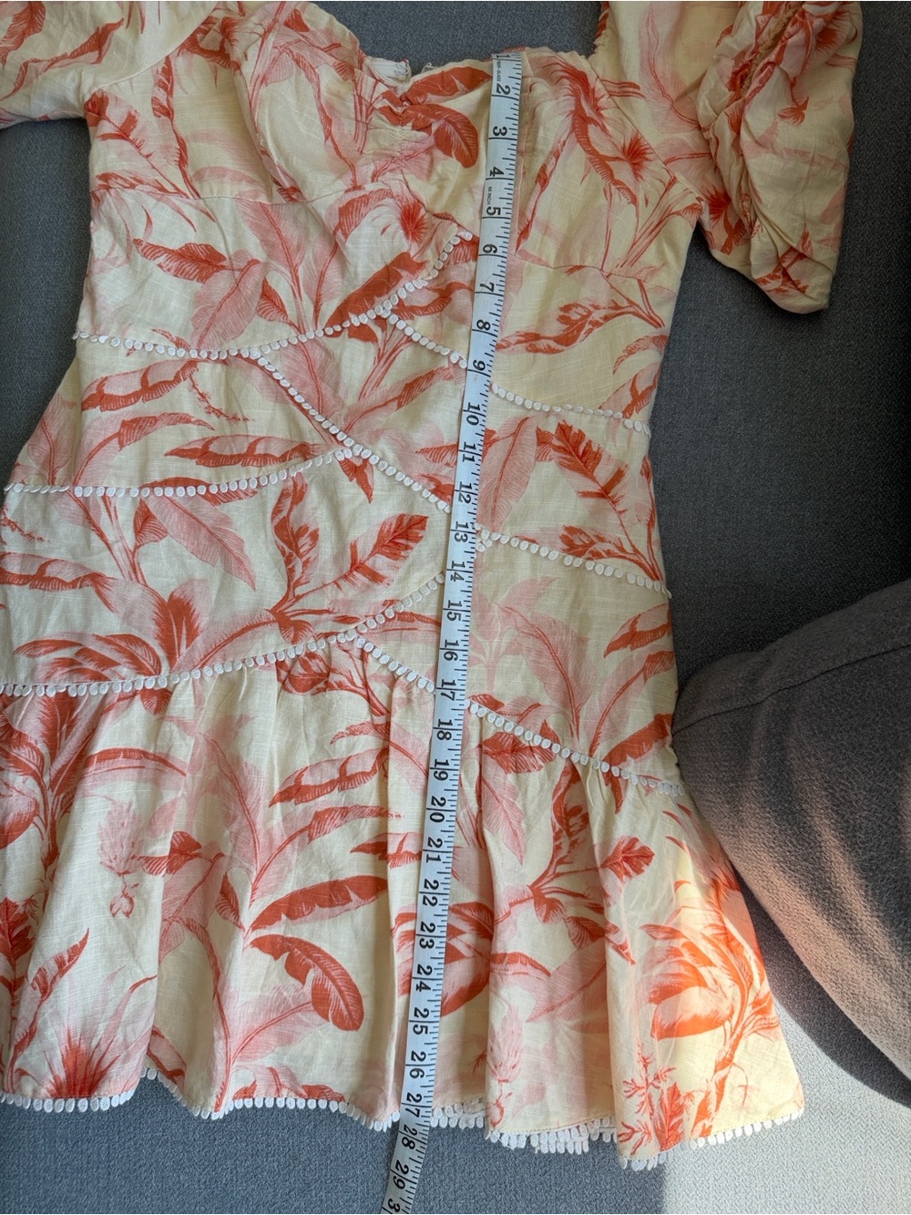 Lipsy Coral Floral Puff-Sleeve Mini Dress - Picture 9 of 10
